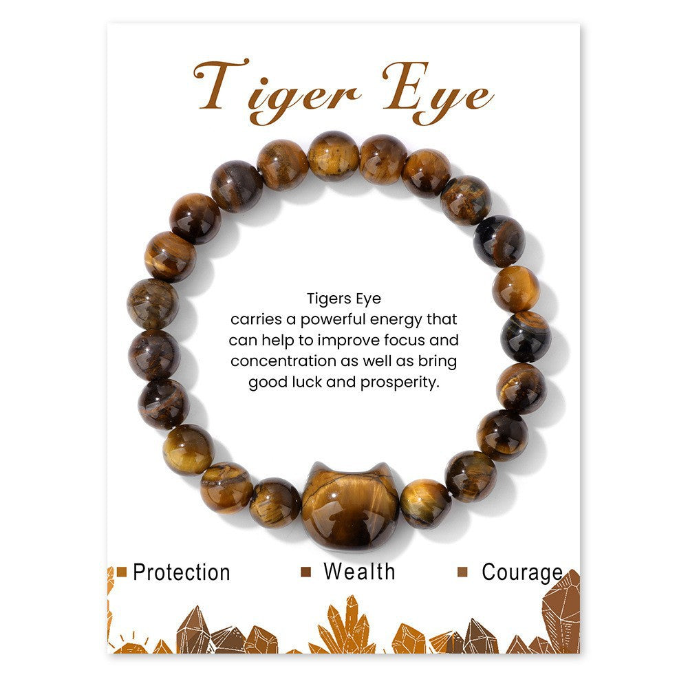 Maine Coon Cat Bracelet – Tiger’s Eye Beads with Gentle Guardian Charm | Zen Ara Grove