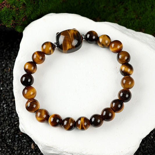 Maine Coon Cat Bracelet – Tiger’s Eye Beads with Gentle Guardian Charm | Zen Ara Grove