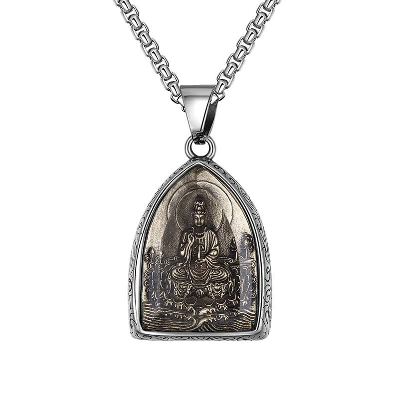 Titanium Steel Eight Buddhas Pendant|Protection & Wisdom On-the-Go
