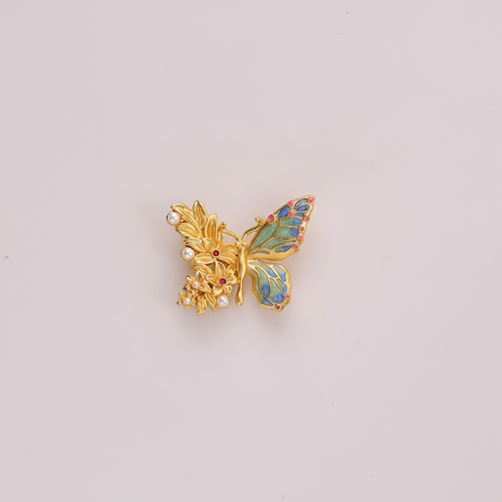 Golden Filigree Butterfly Pendant | Zen Ara Grove