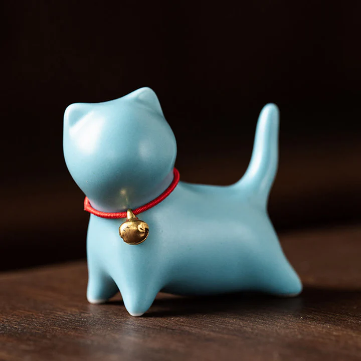 Mini Cute Standing Lying Cat Tea Pet Ceramic Home Desk Figurine Decoration | Zen Ara Grove