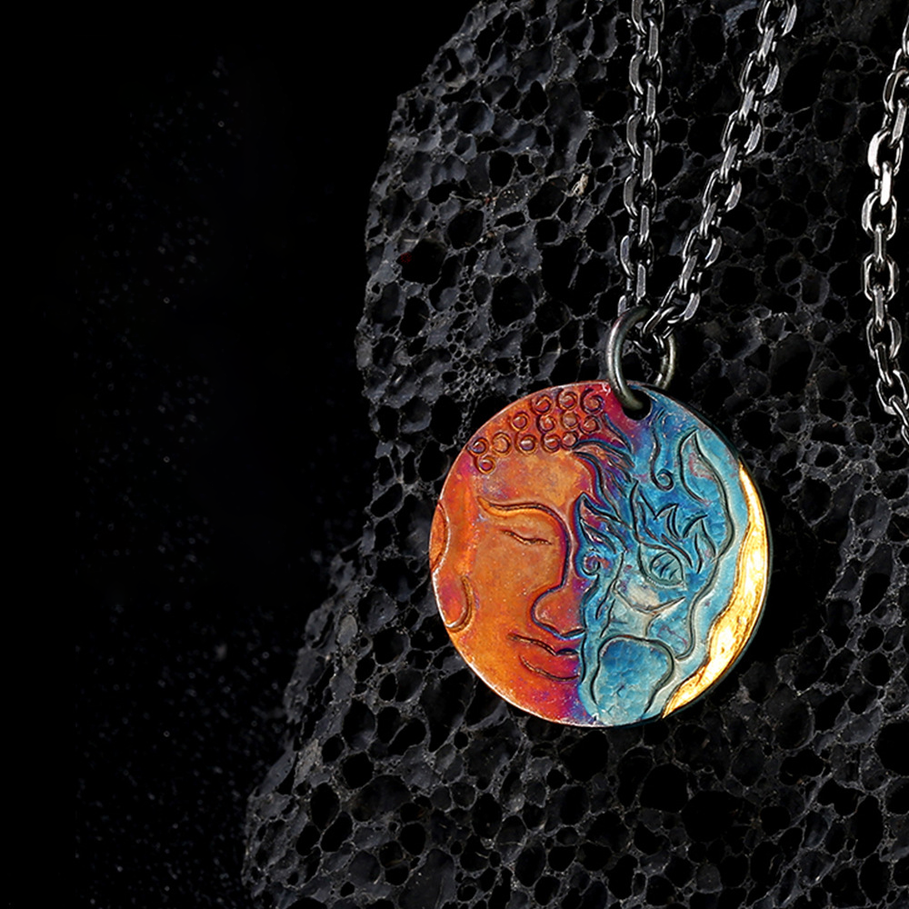 Half Demon Half Buddha Pendant – Embrace Your Duality | Zen Ara Grove