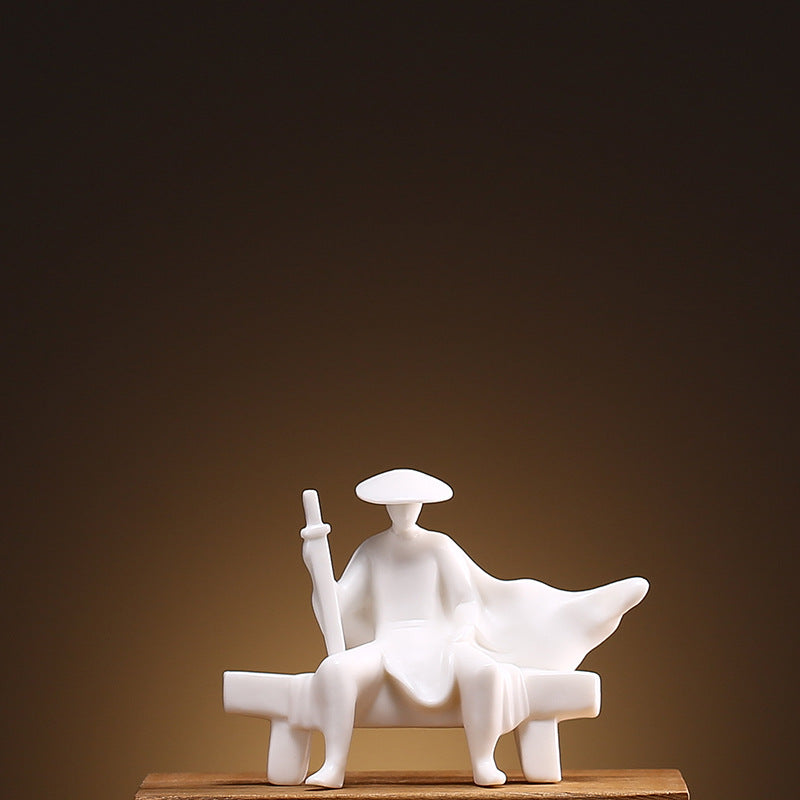 Kung Fu Spirit Ceramic Figurine – Calm Strength, Silent Power | Zen Ara Grove
