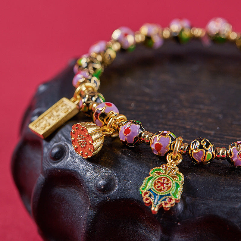 Handcrafted Cloisonné Filigree Enamel Beads Bracelet | Zen Ara Grove
