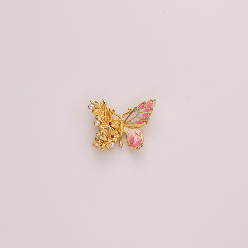 Golden Filigree Butterfly Pendant | Zen Ara Grove