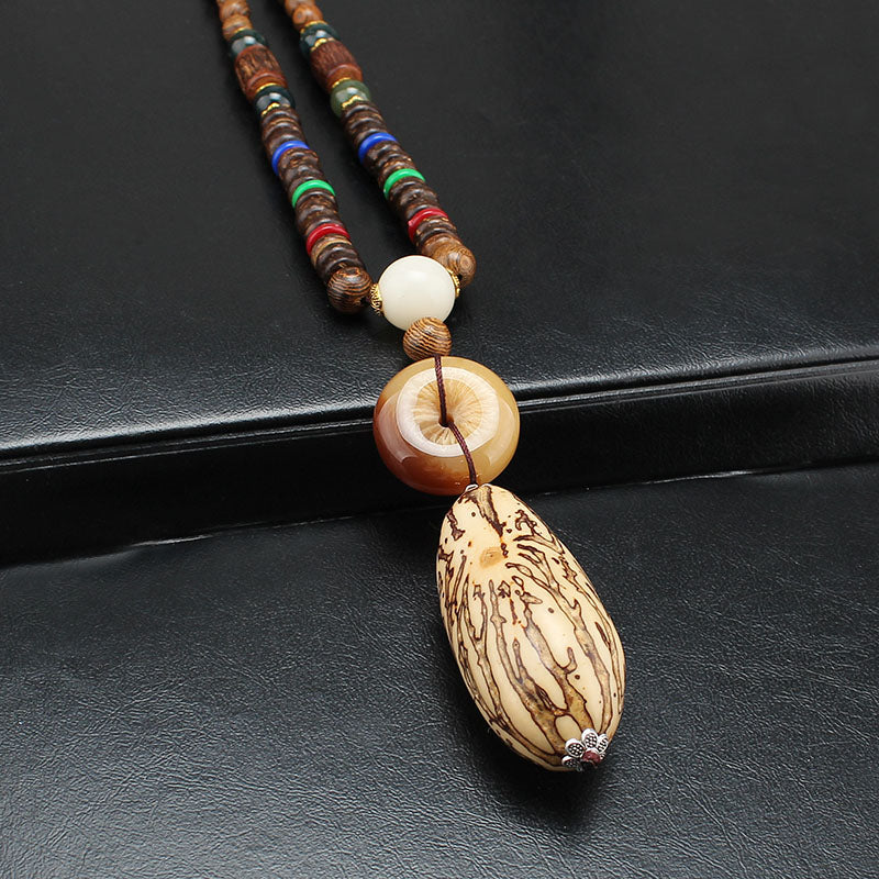 Thousand-Eye Bodhi Peace & Luck Wooden Bead Necklace | Zen Ara Grove