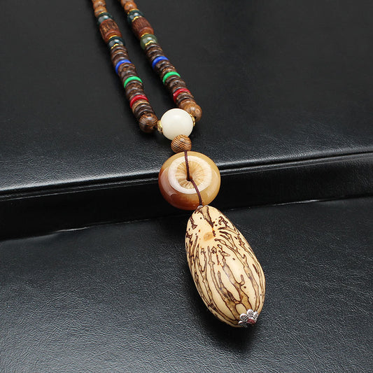 Thousand-Eye Bodhi Peace & Luck Wooden Bead Necklace | Zen Ara Grove