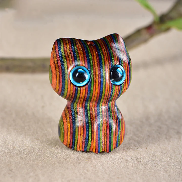 Ebony Wood Small Leaf Red Sandalwood Cute Cat Animals Calm Decoration | Zen Ara Grove