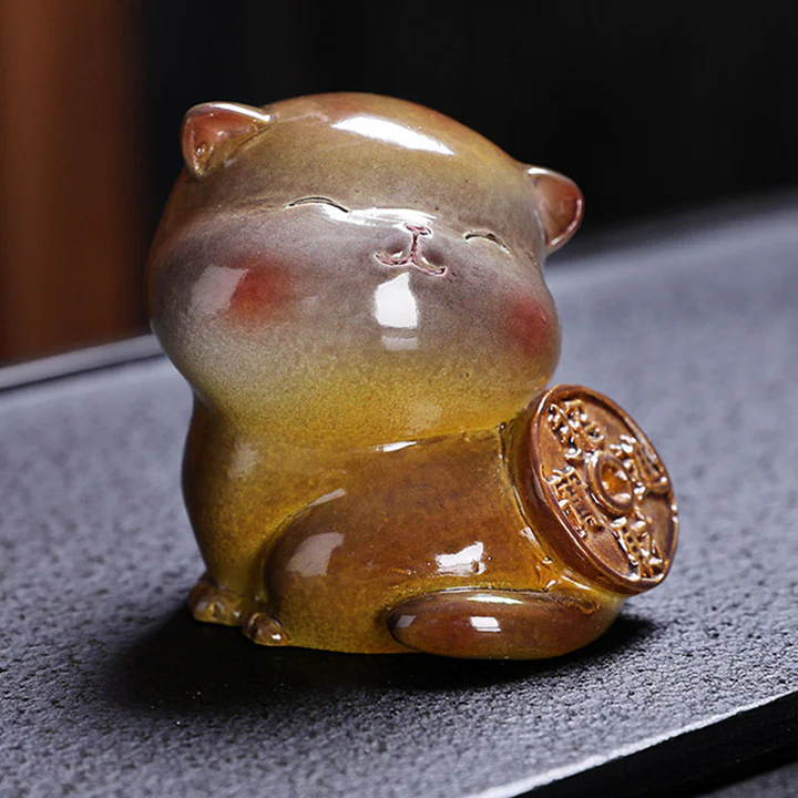 Color Changing Cute Mini Cat Resin Tea Pet Wealth Home Figurine Decoration  | Zen Ara Grove