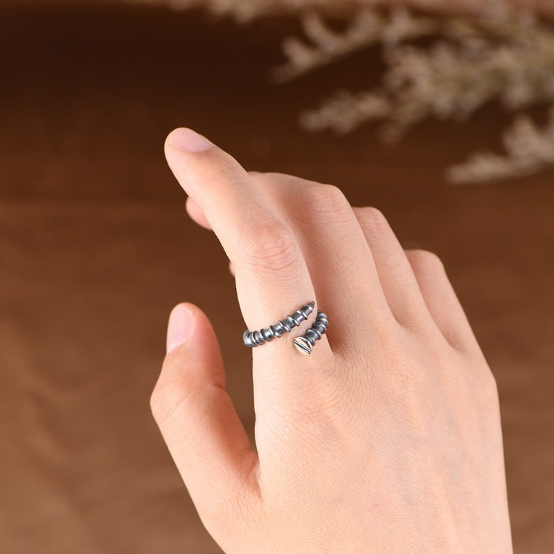 S925 Silver Zen-Inspired Curved Nail Ring – Tribute to the Working Hands | Zen Ara Grove