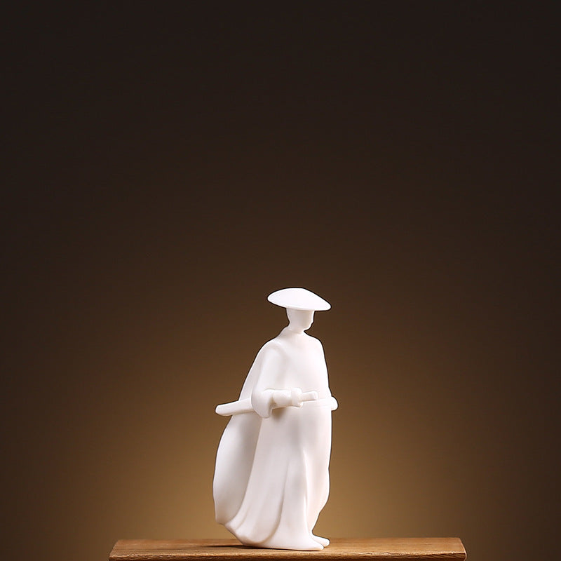 Kung Fu Spirit Ceramic Figurine – Calm Strength, Silent Power | Zen Ara Grove