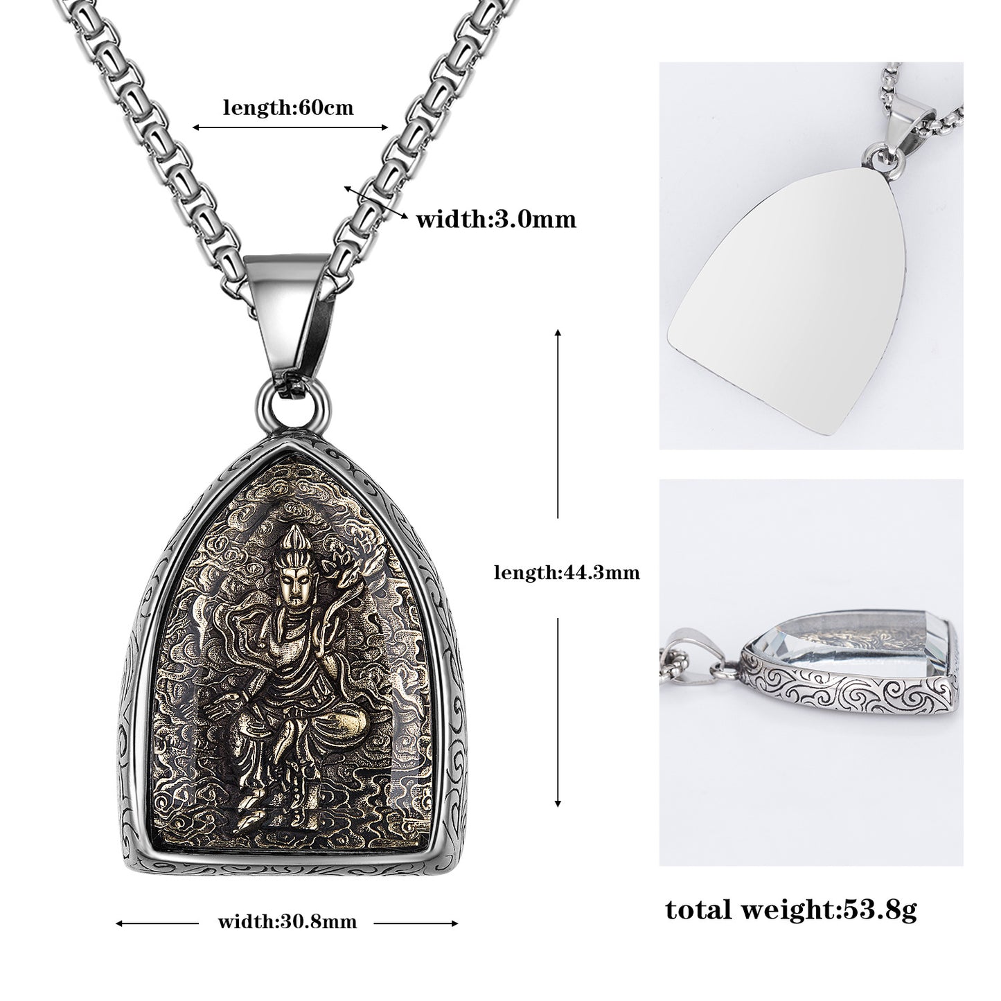 Titanium Steel Eight Buddhas Pendant|Protection & Wisdom On-the-Go