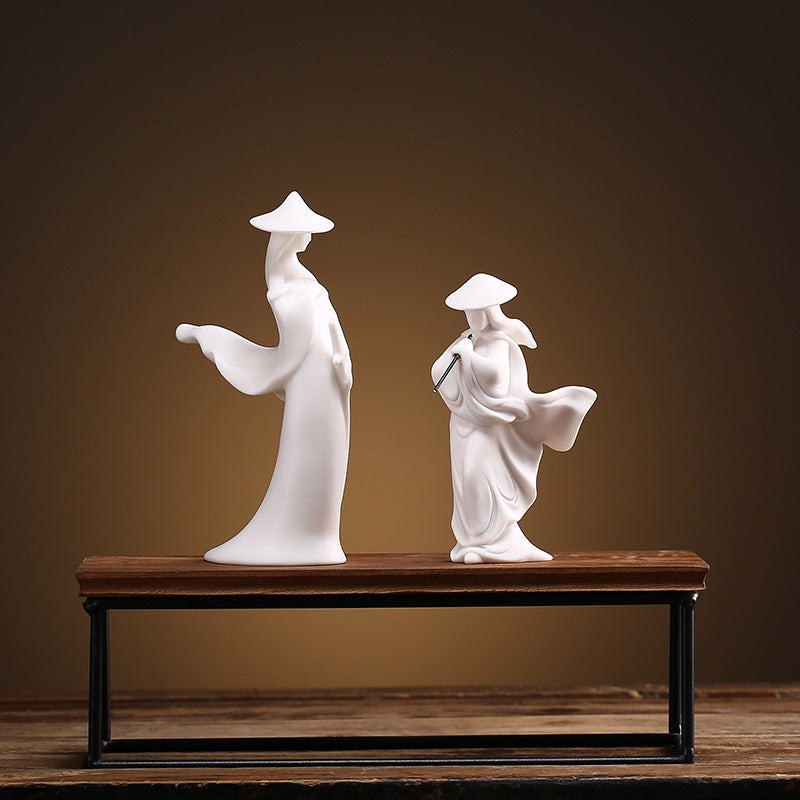 Kung Fu Spirit Ceramic Figurine – Calm Strength, Silent Power | Zen Ara Grove