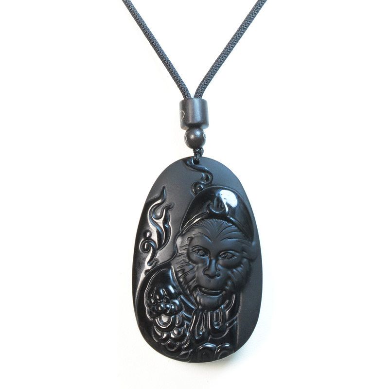 Obsidian Pendant of the Monkey King | Zen Ara Grove