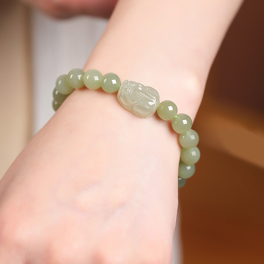 Natural Hetian Jade Pixiu Bracelet | Zen Ara Grove