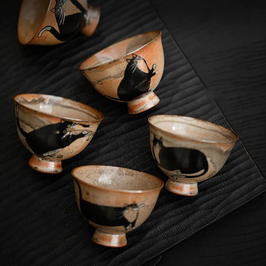 Small Cute Cat Teacup Kung Fu Tea Cup 60ml | Zen Ara Grove