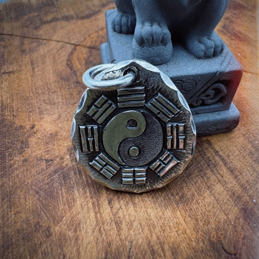 Sterling Silver 999 Yin-Yang Eight Trigrams Necklace | Zen Ara Grove