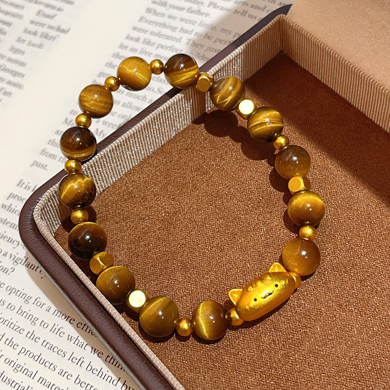 Guardian Kitty Bracelet – Empowering Design with Tiger Eye Energy | Zen Ara Grove