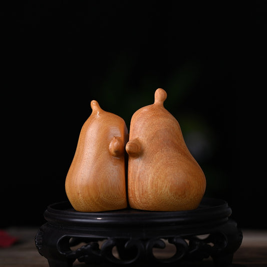 LIMITED TIME OFFER · Hand-Carved Golden Sandalwood Sculpture – Loving Embrace, Never Apart | Zen Ara Grove