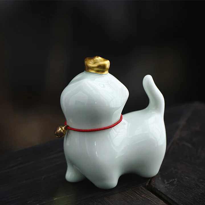 Mini Lucky Cat Ingot Tea Pet Ceramic Home Desk Figurine Decoration | Zen Ara Grove