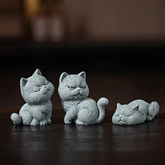 Small Cat Home Tea Pet Figurine Desk Decoration | Zen Ara Grove