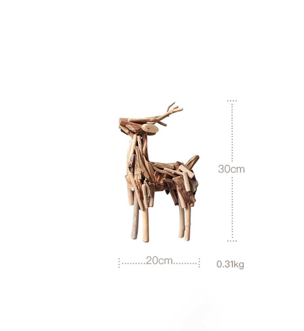 Zen-Inspired Handcrafted Solid Wood Deer Ornament | Zen Ara Grove