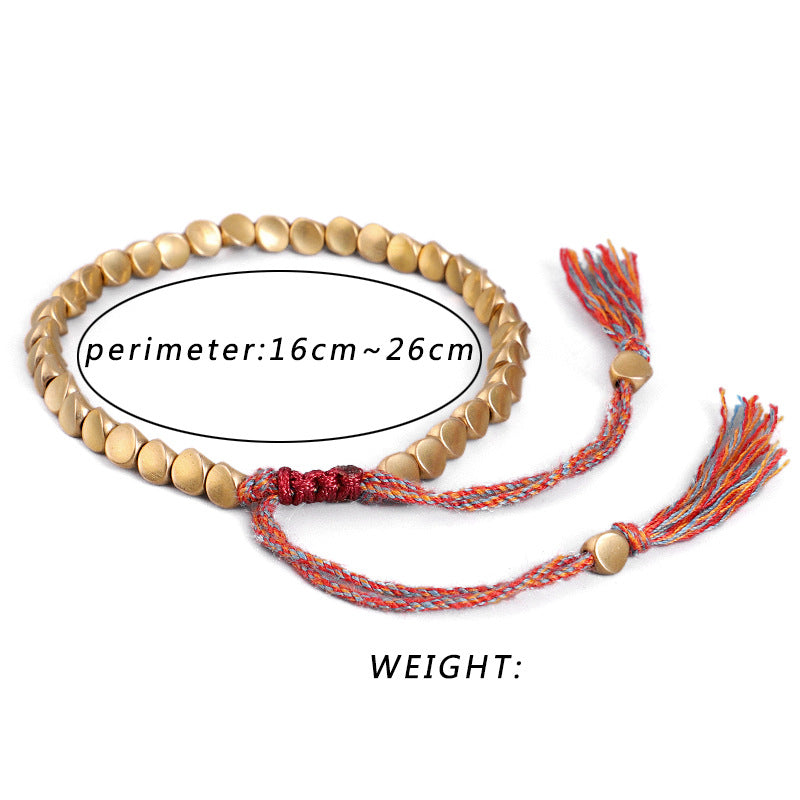Subtle Zen Threads Bracelet: Mindful Gold & Woven Harmony