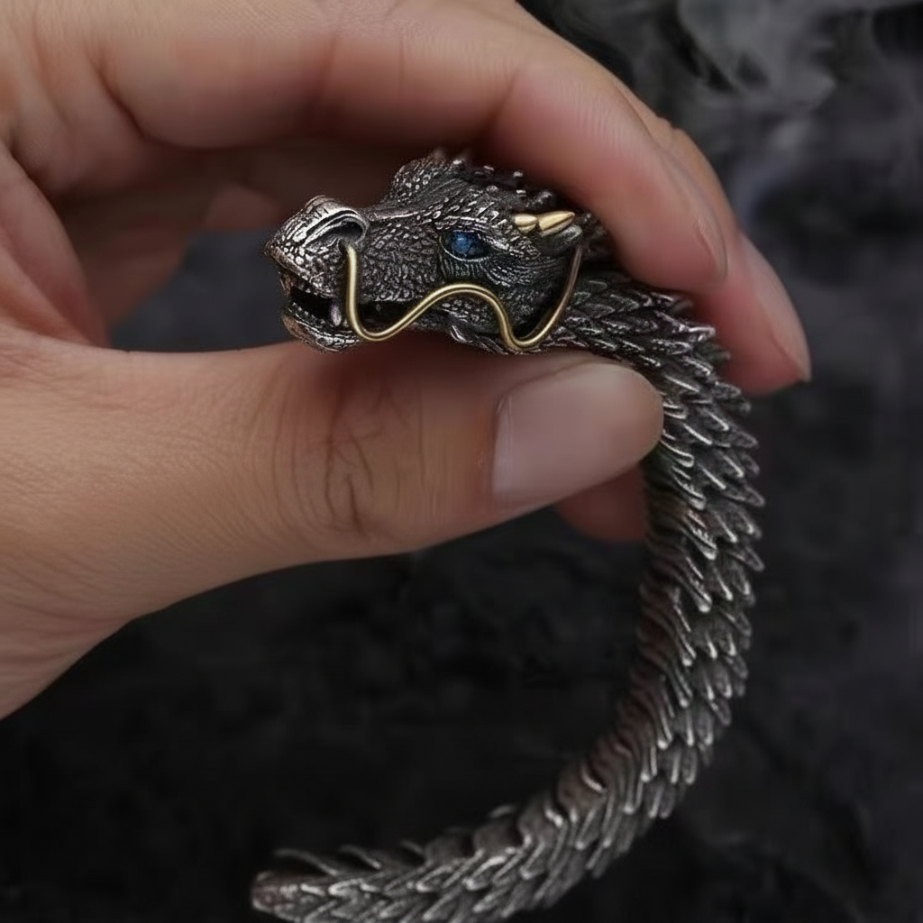Handmade Dragon Head Bracelet with Bold Vintage Style | Zen Ara Grove