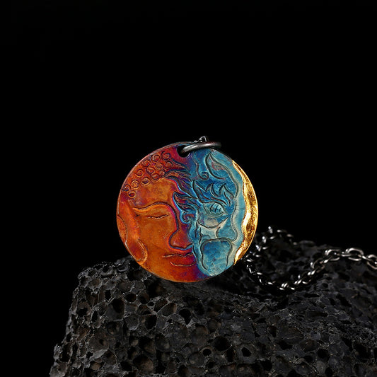 Half Demon Half Buddha Pendant – Embrace Your Duality | Zen Ara Grove