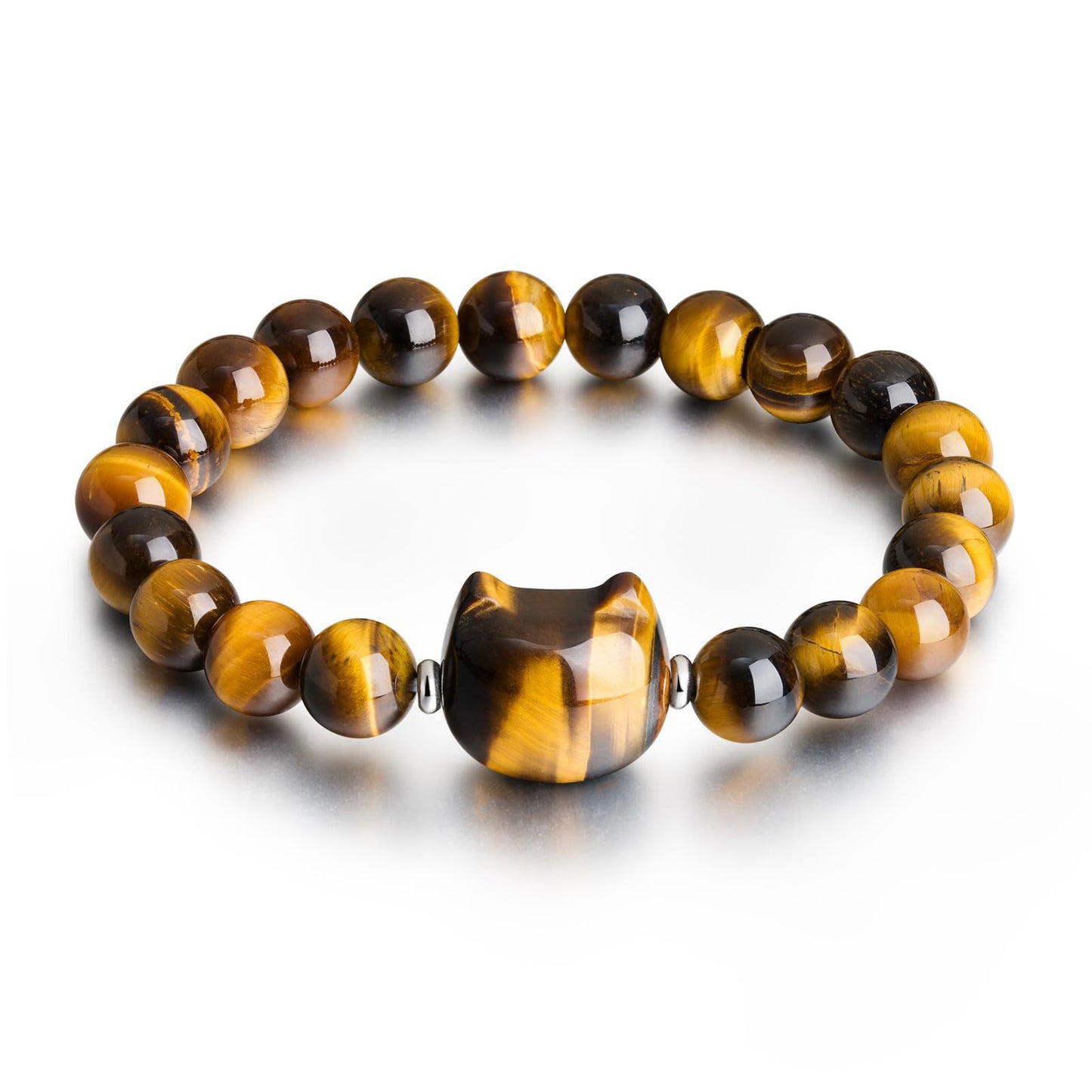 Maine Coon Cat Bracelet – Tiger’s Eye Beads with Gentle Guardian Charm | Zen Ara Grove