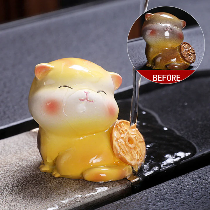 Color Changing Cute Mini Cat Resin Tea Pet Wealth Home Figurine Decoration  | Zen Ara Grove