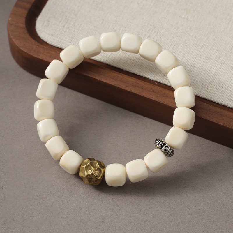 White Bodhi Seed Talisman | Hammered Birth-Buddha Amulet | Zen Ara Grove