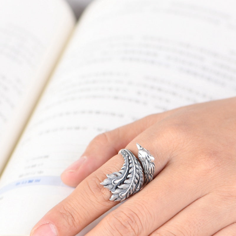 S925 Phoenix Silver Ring – Symbol of Rebirth & Nobility | Zen Ara Grove