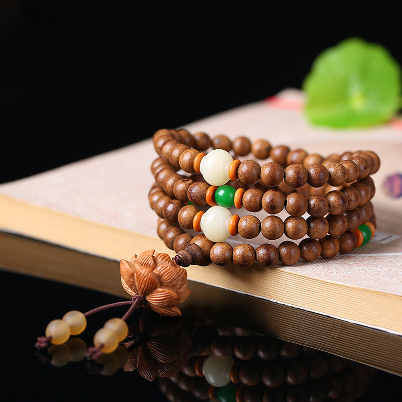 Agarwood Lotus Mala · Sacred Scented Prayer Beads