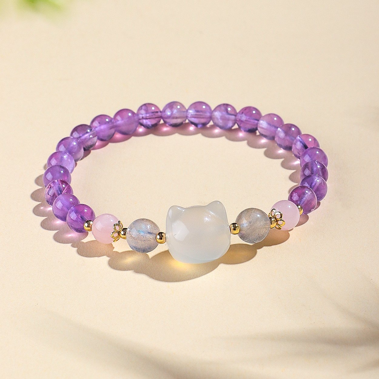 Mystic Purple Kitty Bracelet – Calming Energy with Playful Spirit | Zen Ara Grove