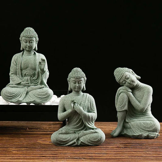 Qing Sandstone Buddha Statue for Zen Space | Zen Ara Grove