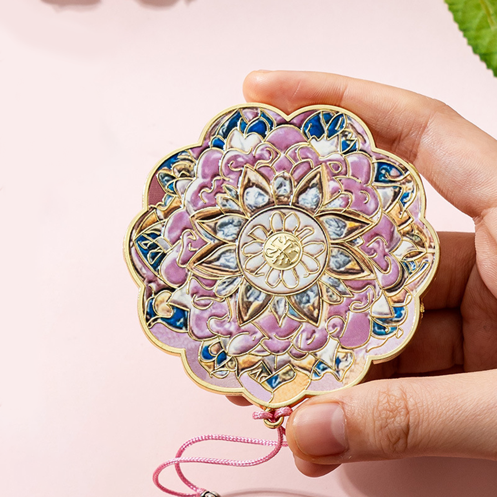 Portable Embossed Caisson Hand Mirror | Zen Ara Grove