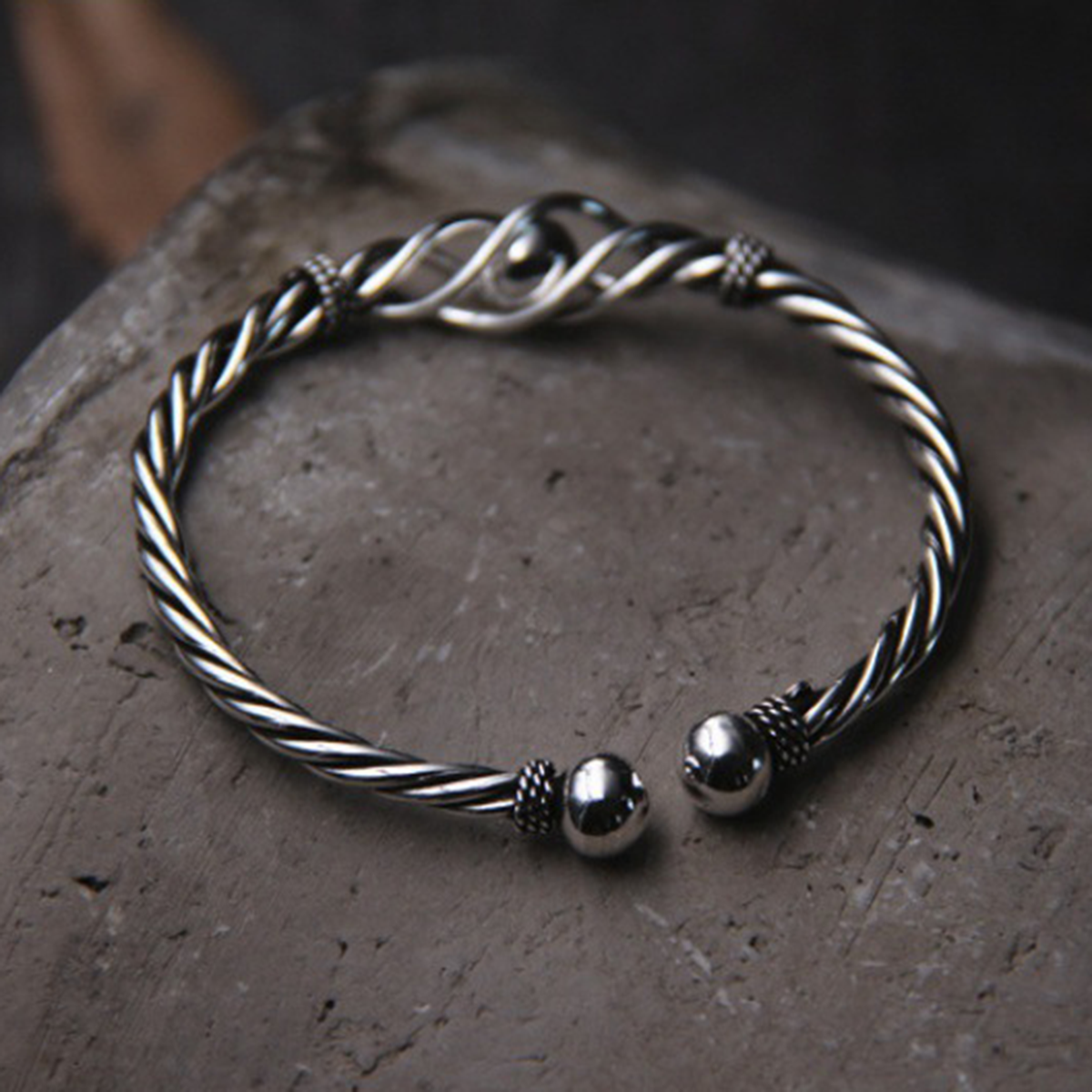Minimalist Steel Wire Woven Bangle | Zen Ara Grove
