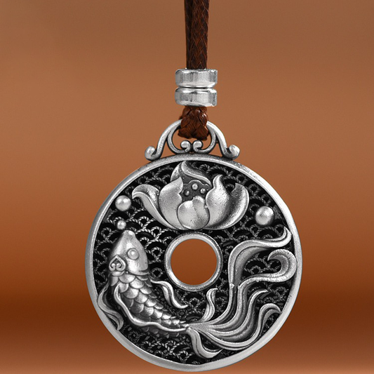 Lotus Pond Charm – Hollow Koi Pendant for Renewal | Zen Ara Grove