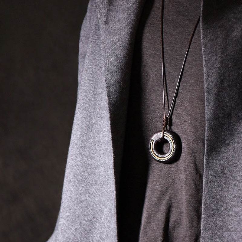Zen Circle Ebony Wood Necklace Pendant – Peace & Calm | Zen Ara Grove