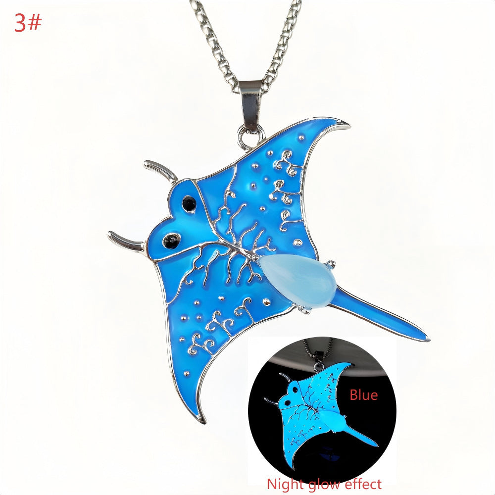 Night Glow Manta Ray Necklace – Calm Strength of the Sea | Zen Ara Grove
