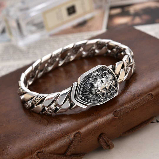Zen Ara Grove Symbolic Lion Guardian Retro Chain Bracelet