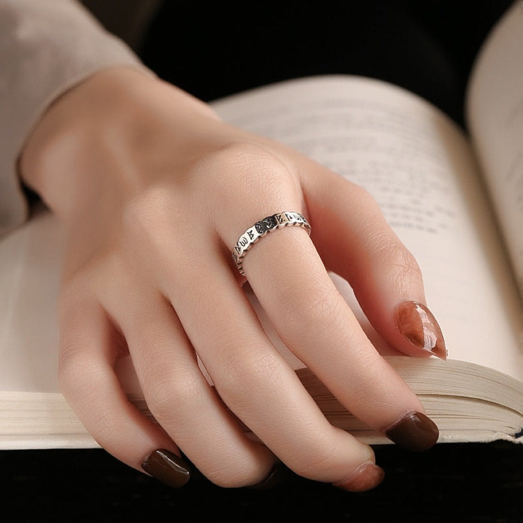 Om Mani Padme Hum Silver Ring|Wisdom Worn, Compassion Within | Zen Ara Grove