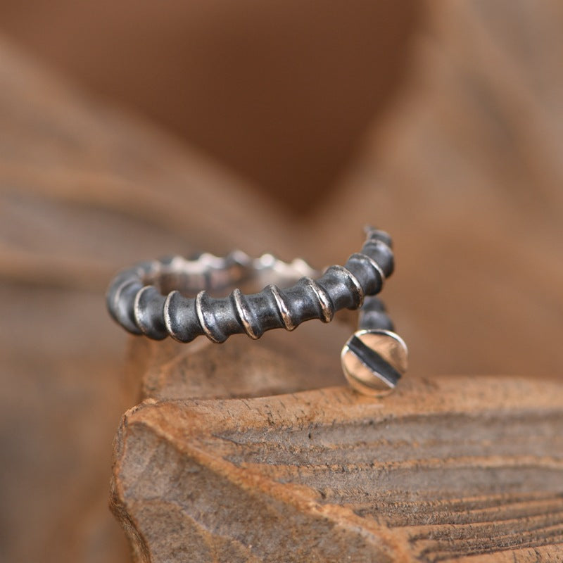 S925 Silver Zen-Inspired Curved Nail Ring – Tribute to the Working Hands | Zen Ara Grove