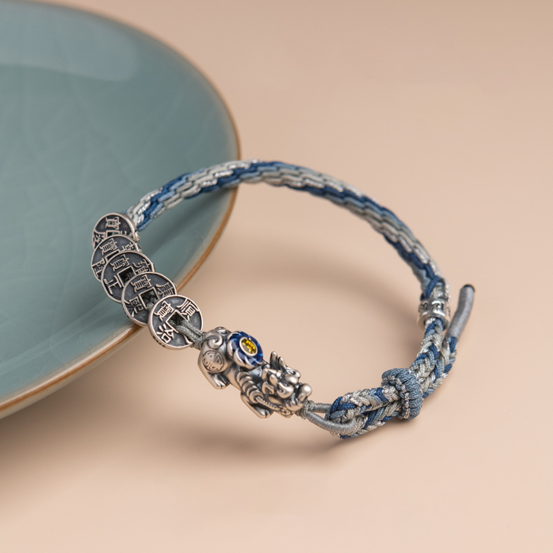Pixiu & Five Emperor Coins Bracelet – Wealth & Protection | Zen Ara Grove