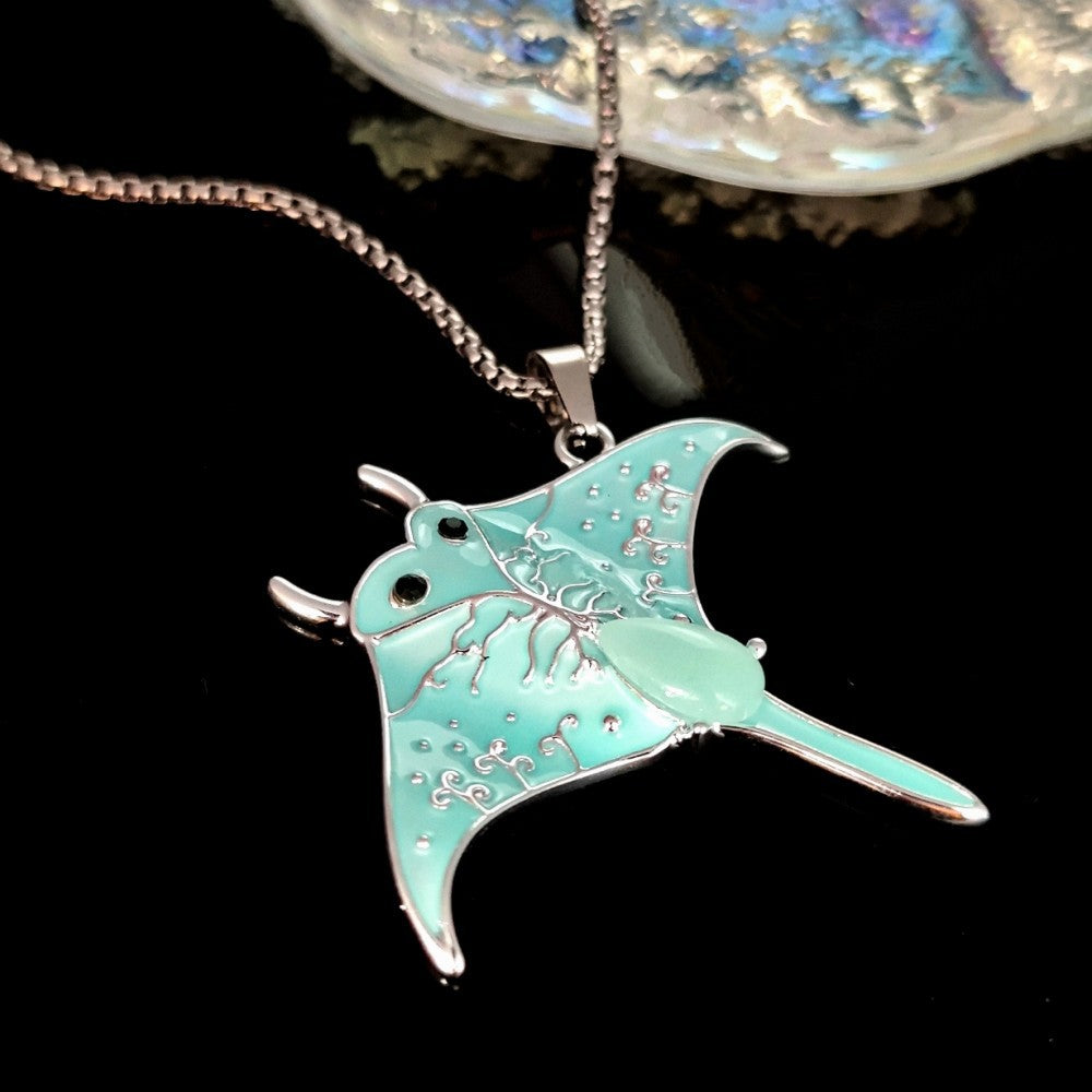 Night Glow Manta Ray Necklace – Calm Strength of the Sea | Zen Ara Grove