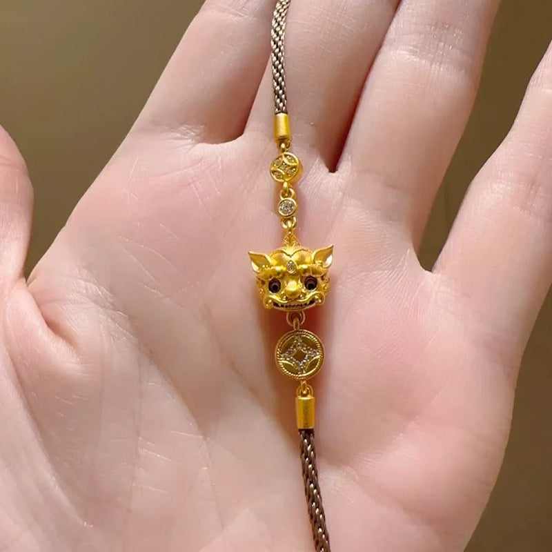 Elegant Pixiu Guardian Bracelet in Gilded Shine | Zen Ara Grove