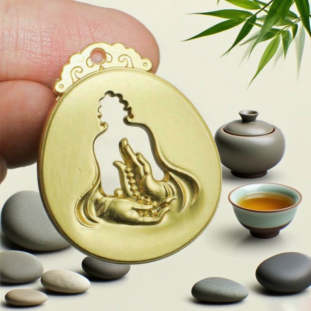 Zen Meditation Pendant – Faceless Buddha in Vitarka Mudra | Zen Ara Grove