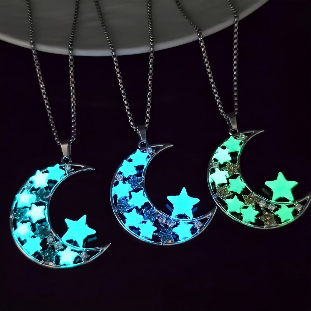 Zen Lunar Stars Glow Necklace – Mindful Night Magic | Zen Ara Grove