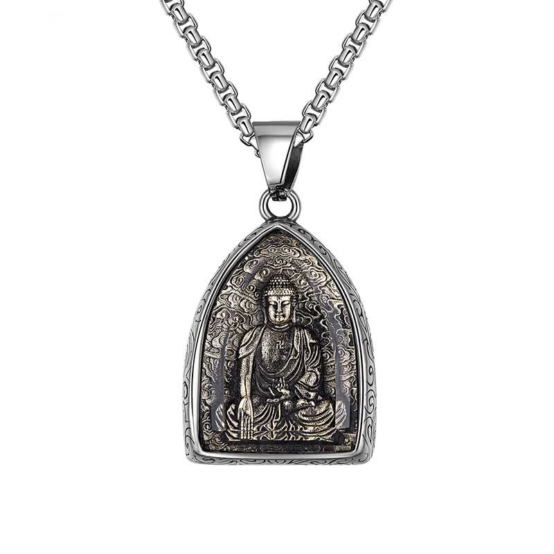 Titanium Steel Eight Buddhas Pendant|Protection & Wisdom On-the-Go